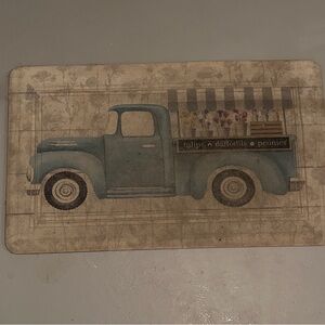 Vintage Blue Truck anti-fatigue doormat or kitchen mat.